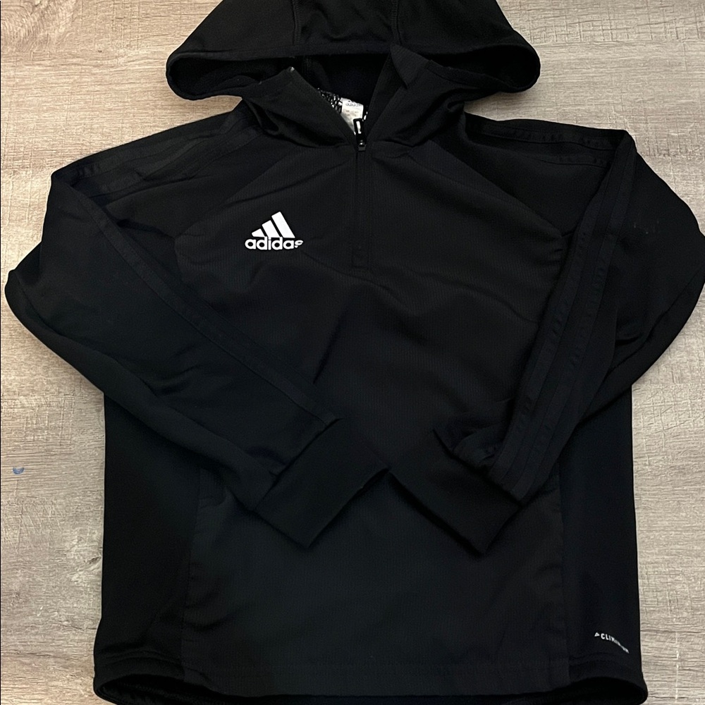 Adidas Kids Black Pullover Hoodie